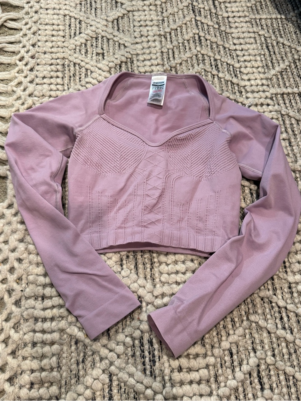 GYMSHARK corset lavender purple pink crop top size XS